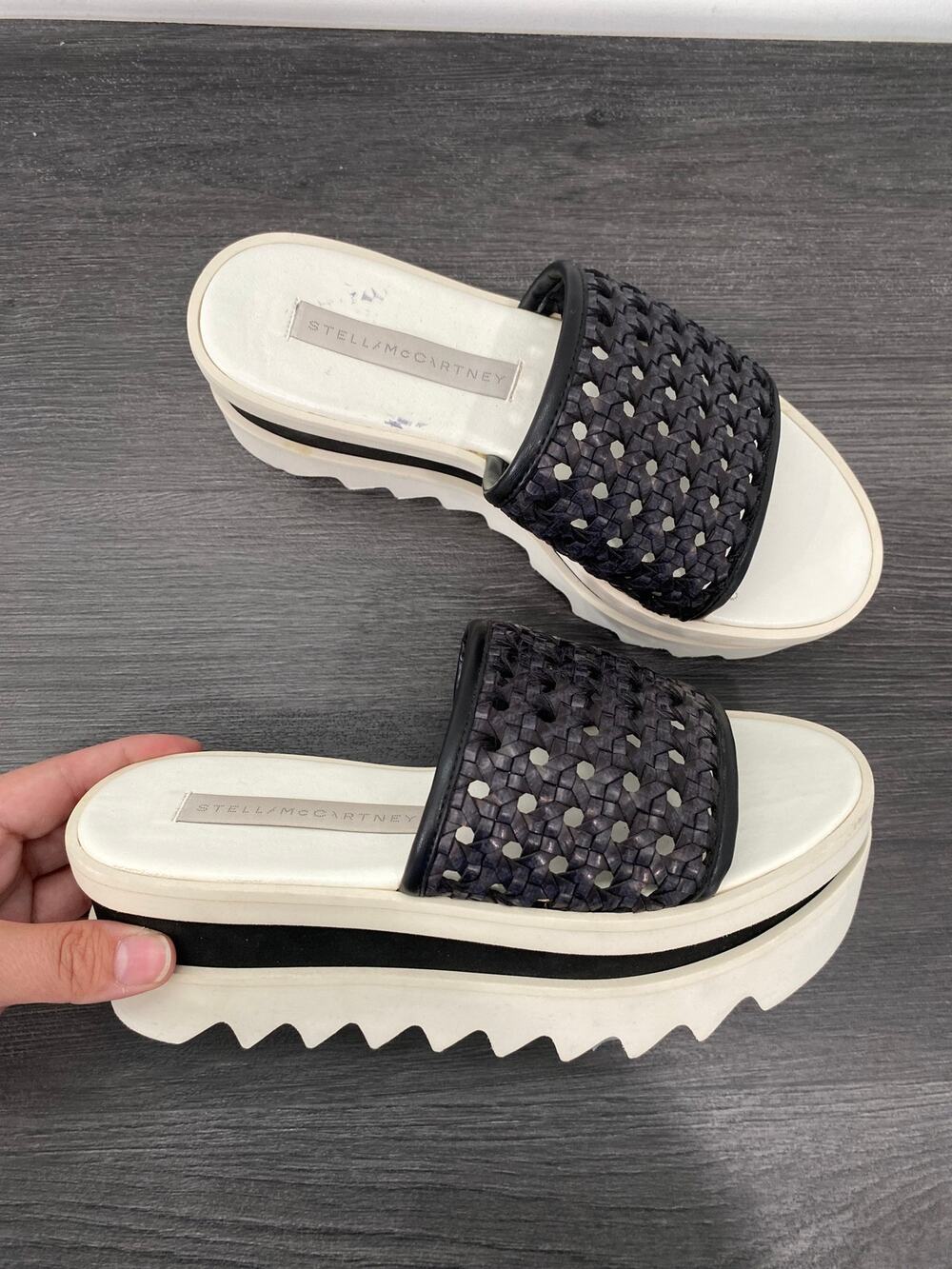 Stella McCartney Platform Slides Black & White EU 35 US 5